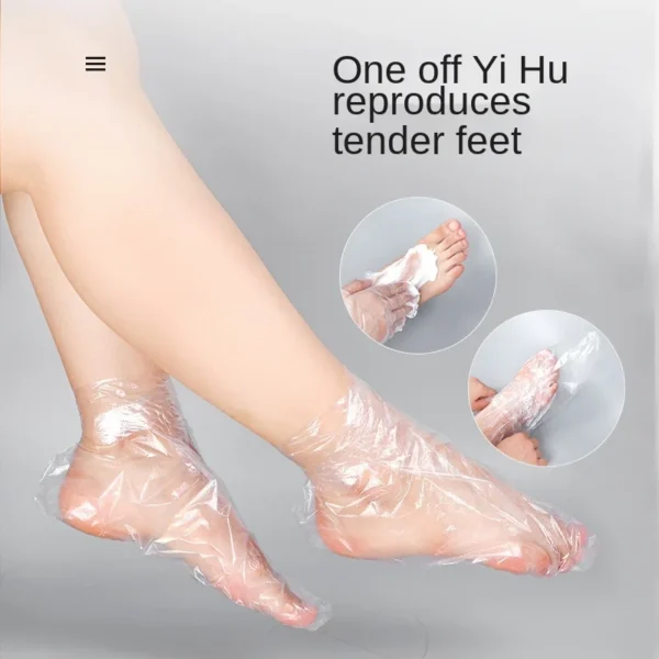 100pcs Disposable Foot mask hand mask Transparent Film Foot Cover for Pedicure Prevent Infection Remove Chapped Foot Covers - Image 2