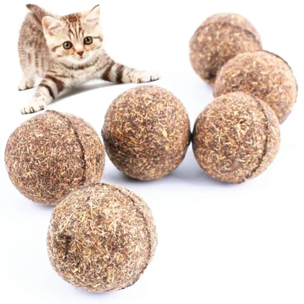 1PC Cat Toy Natural Catnip Treat Ball Favor Home Chasing Toy Healthy Safe Edible Treating Cats Playing Cleaning Teeth Toy - Image 6