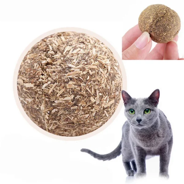 1PC Cat Toy Natural Catnip Treat Ball Favor Home Chasing Toy Healthy Safe Edible Treating Cats Playing Cleaning Teeth Toy - Image 3