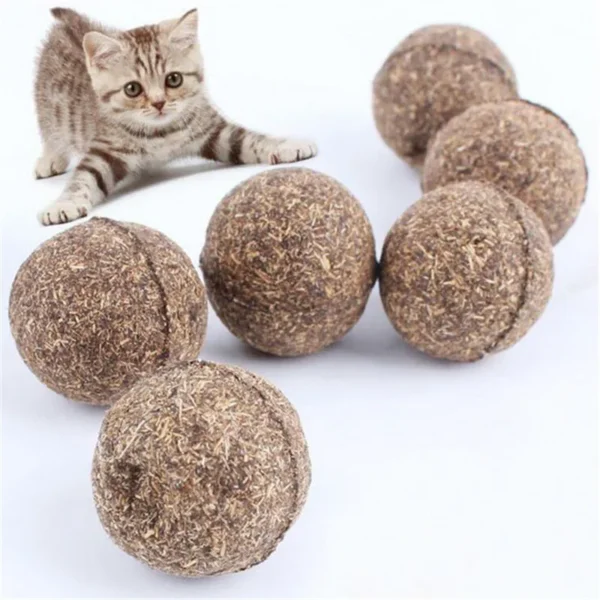 1PC Cat Toy Natural Catnip Treat Ball Favor Home Chasing Toy Healthy Safe Edible Treating Cats Playing Cleaning Teeth Toy