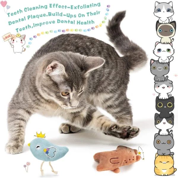 Cat Toy Catnip Interactive Plush Stuffed Chew Pet Toys Claw Funny Cat Mint Soft Teeth Cleaning Toy For Cat Kitten Pet Products - Image 3