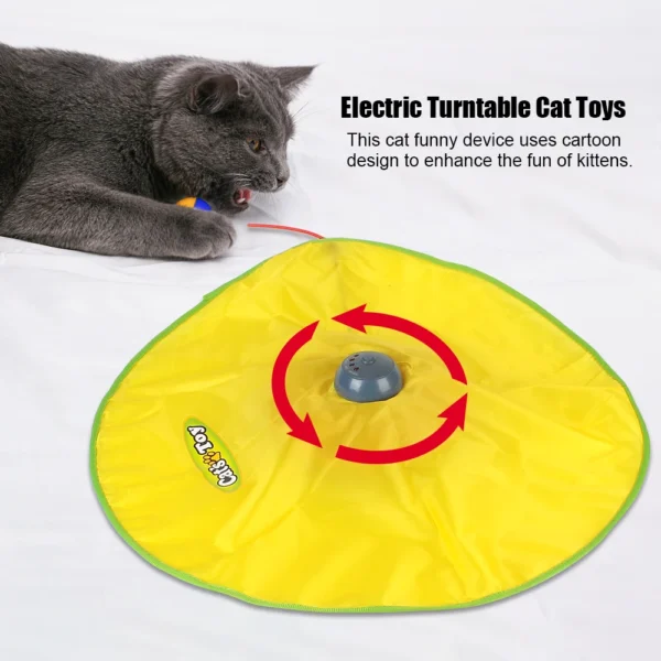 4 Speeds Automatic Motion Undercover Mouse Fabric Moving Feather Electric Cat Toy Plate Interactive Pet Toy For Cat Kitty - Image 3