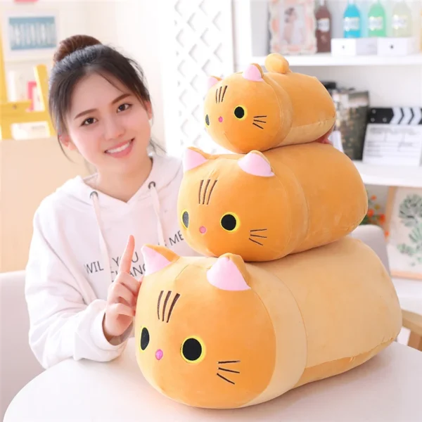 25cm 35cm 50cm Plush Cat Toy White Black Brown Stuffed Animal Cat Plush Throw Pillow Kids Toys Birthday Gift for Children - Image 2