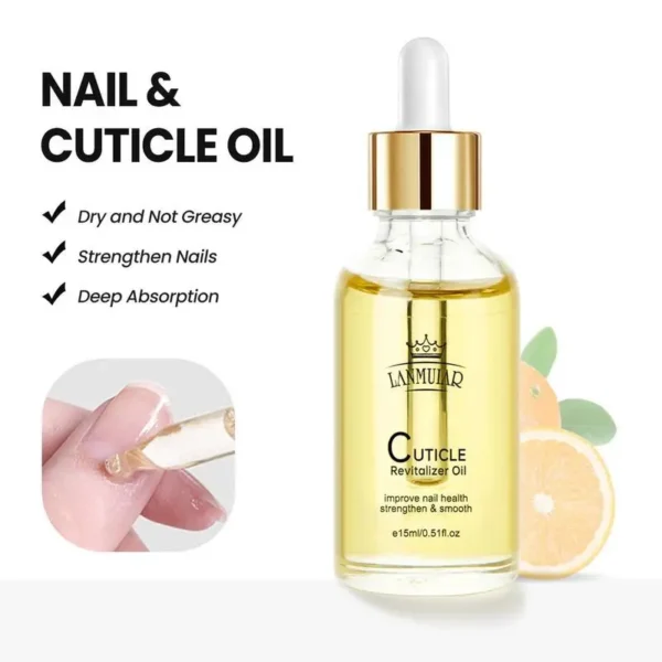 Cuticle Oil For Nails 15ml Professional Nail Treatments Hardener Liquid Dropper Design For Salon Quality At Home Use - Image 2