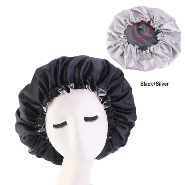 New Large Satin Bonnet Silk Night Sleeping Cap Long Satin Bonnet With Head Tie Band Bonnet Edge Wrap For Women Curly Braid Hair - Image 43