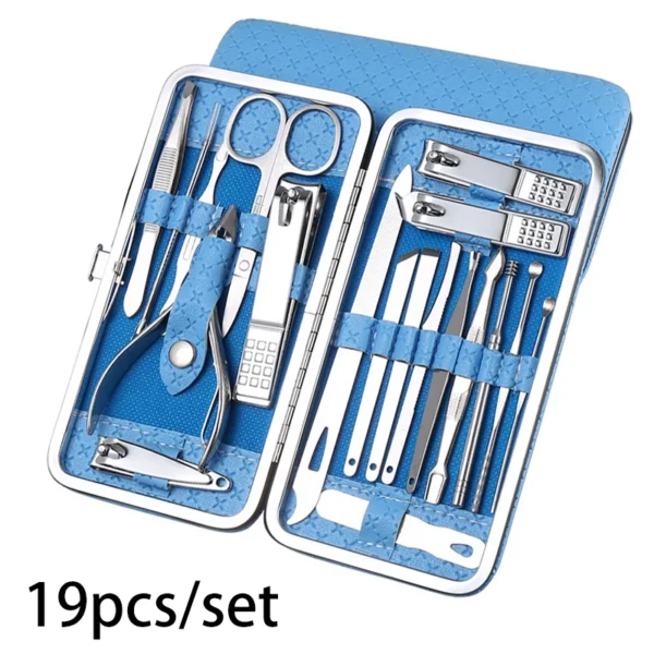 7/10/12/18/19Pcs/Set Manicure Set Pedicure Nail Tools Kit Stainless Steel Nail Cutter Scissor Clippers Professional Manicure Set - Image 14