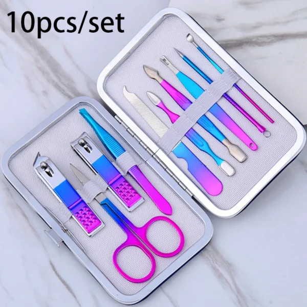 7/10/12/18/19Pcs/Set Manicure Set Pedicure Nail Tools Kit Stainless Steel Nail Cutter Scissor Clippers Professional Manicure Set - Image 19