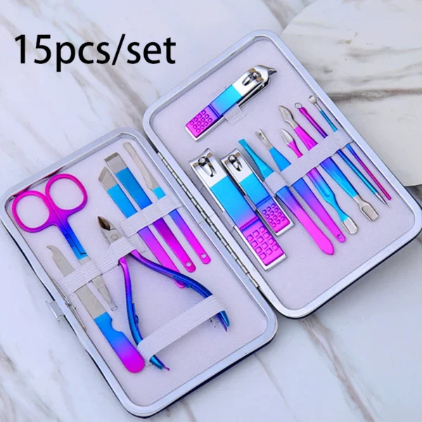 7/10/12/18/19Pcs/Set Manicure Set Pedicure Nail Tools Kit Stainless Steel Nail Cutter Scissor Clippers Professional Manicure Set - Image 21