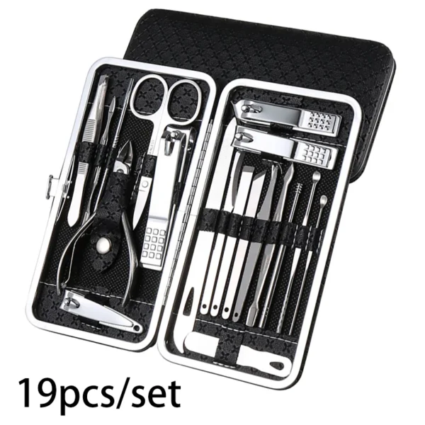 7/10/12/18/19Pcs/Set Manicure Set Pedicure Nail Tools Kit Stainless Steel Nail Cutter Scissor Clippers Professional Manicure Set - Image 11