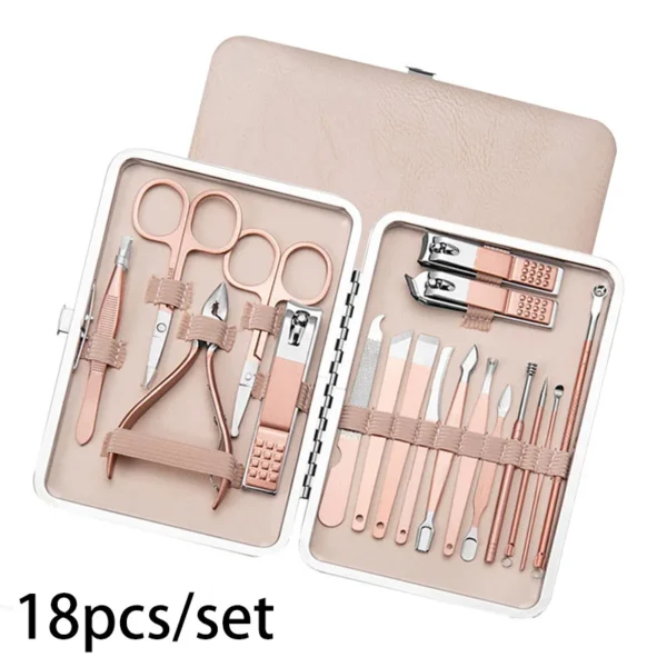 7/10/12/18/19Pcs/Set Manicure Set Pedicure Nail Tools Kit Stainless Steel Nail Cutter Scissor Clippers Professional Manicure Set - Image 27