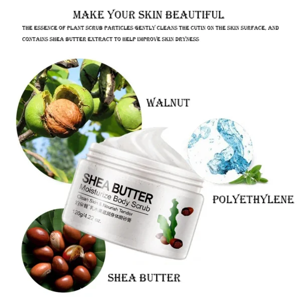 BIOAQUA Body Scrub Shea Butter Exfoliating Body Lotion Deep Cleansing Moisturizing Exfoliator Gel Moisturizer Dead Skin Remover - Image 5