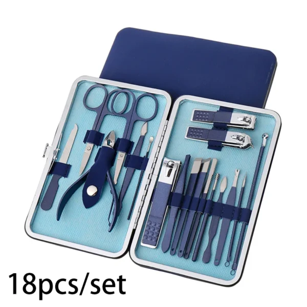 7/10/12/18/19Pcs/Set Manicure Set Pedicure Nail Tools Kit Stainless Steel Nail Cutter Scissor Clippers Professional Manicure Set - Image 25