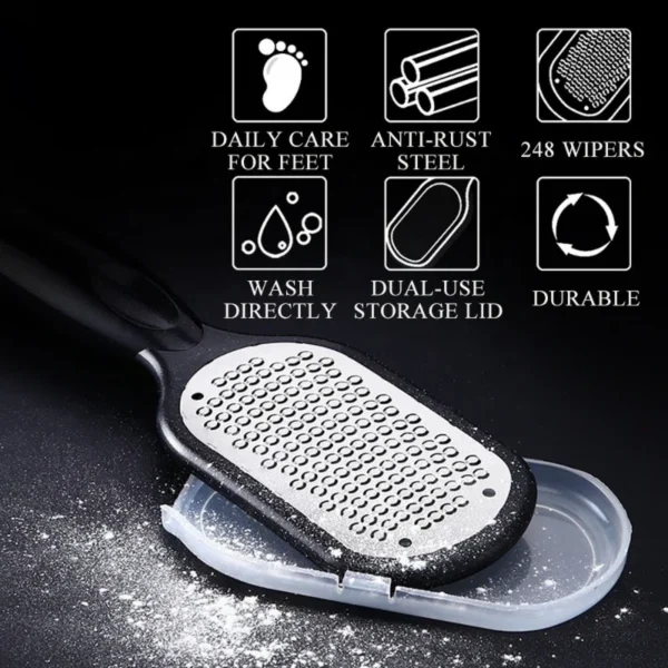 New Stainless Steel Portable Rasp Pedicure Foot File Callus Remover Dead Skin Foot Scraper Foot Grater Scrubber for Wet Dry - Image 6