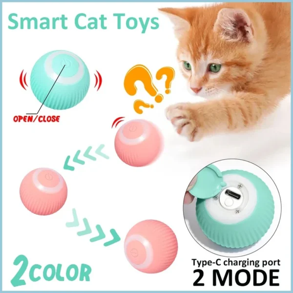 Smart Cat Toys Automatic Rolling Ball Electric Cat Toys Interactive For Cats Training Self-moving Kitten Toys Pet Accessories - Image 2