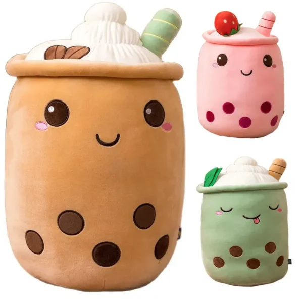 1pc Boba Plush Toy Soft Stuffed Ice Cream Surface Soft Drink Fruit Taste Milk Cup Plushie Doll Toys For Kids Birthday Gift - Image 2