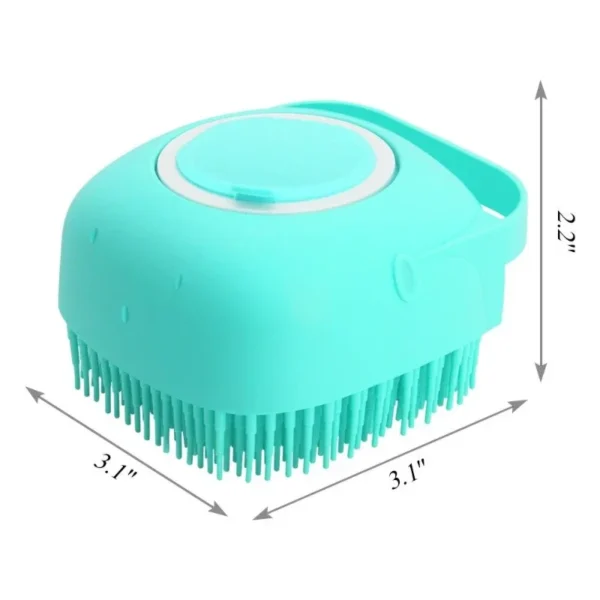 Pet Dog Shampoo Brush 2.7oz 80ml Cat Massage Comb Grooming Scrubber  for Bathing Short Hair Soft Silicone Rubber - Image 6