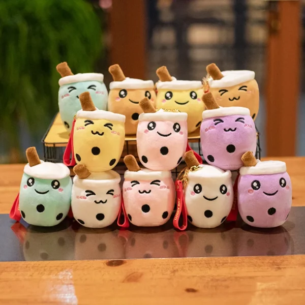 1pc Boba Plush Toy Soft Stuffed Ice Cream Surface Soft Drink Fruit Taste Milk Cup Plushie Doll Toys For Kids Birthday Gift - Image 3