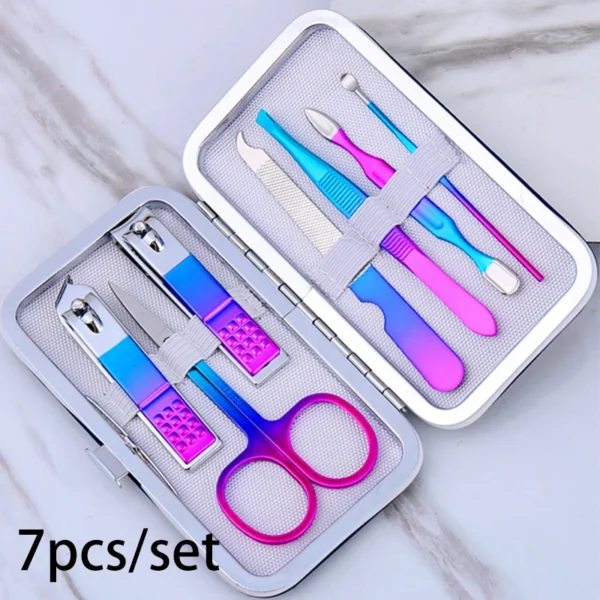 7/10/12/18/19Pcs/Set Manicure Set Pedicure Nail Tools Kit Stainless Steel Nail Cutter Scissor Clippers Professional Manicure Set - Image 20