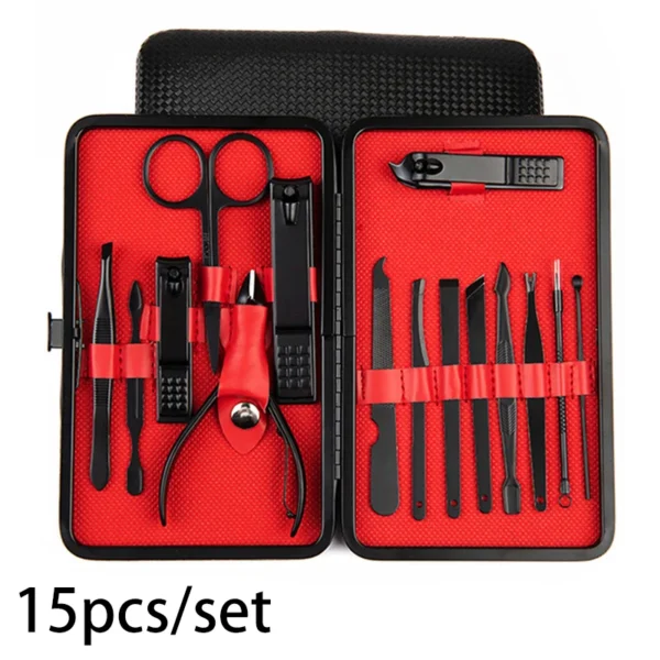 7/10/12/18/19Pcs/Set Manicure Set Pedicure Nail Tools Kit Stainless Steel Nail Cutter Scissor Clippers Professional Manicure Set - Image 9