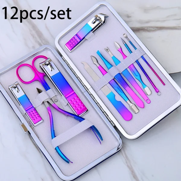 7/10/12/18/19Pcs/Set Manicure Set Pedicure Nail Tools Kit Stainless Steel Nail Cutter Scissor Clippers Professional Manicure Set - Image 22