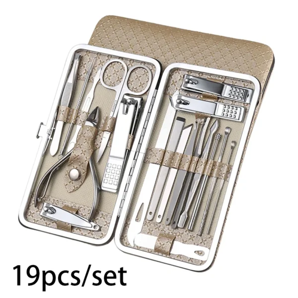 7/10/12/18/19Pcs/Set Manicure Set Pedicure Nail Tools Kit Stainless Steel Nail Cutter Scissor Clippers Professional Manicure Set - Image 7