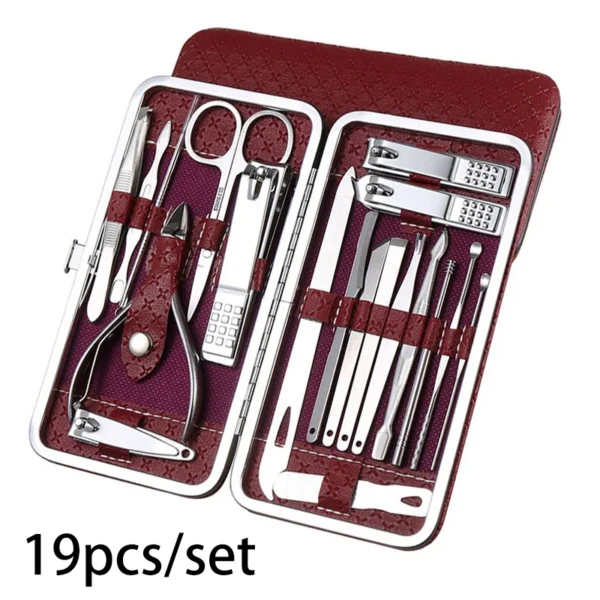 7/10/12/18/19Pcs/Set Manicure Set Pedicure Nail Tools Kit Stainless Steel Nail Cutter Scissor Clippers Professional Manicure Set - Image 18